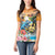Cayman Islands Women Polo Shirt Iguanas And Parrot Hisbius Flower - Wonder Print Shop