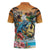 Cayman Islands Zipper Polo Shirt Iguanas And Parrot Hisbius Flower - Wonder Print Shop