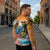 Cayman Islands Zipper Polo Shirt Iguanas And Parrot Hisbius Flower - Wonder Print Shop