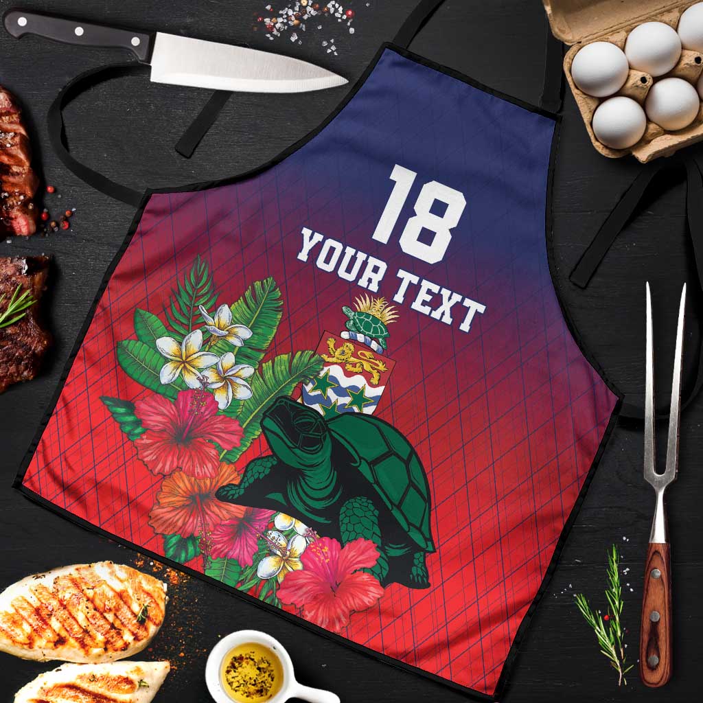 Custom Cayman Islands Apron Green Turtle Sporty Style - Wonder Print Shop