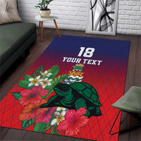 Custom Cayman Islands Area Rug Green Turtle Sporty Style - Wonder Print Shop