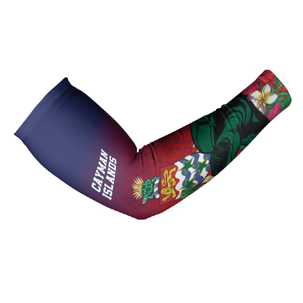 Custom Cayman Islands Arm Sleeves Green Turtle Sporty Style - Wonder Print Shop