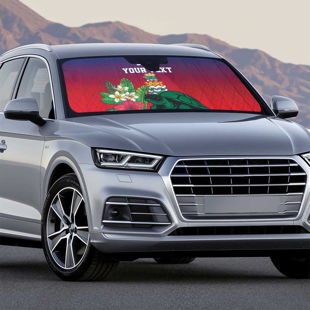 Custom Cayman Islands Auto Sun Shade Green Turtle Sporty Style - Wonder Print Shop