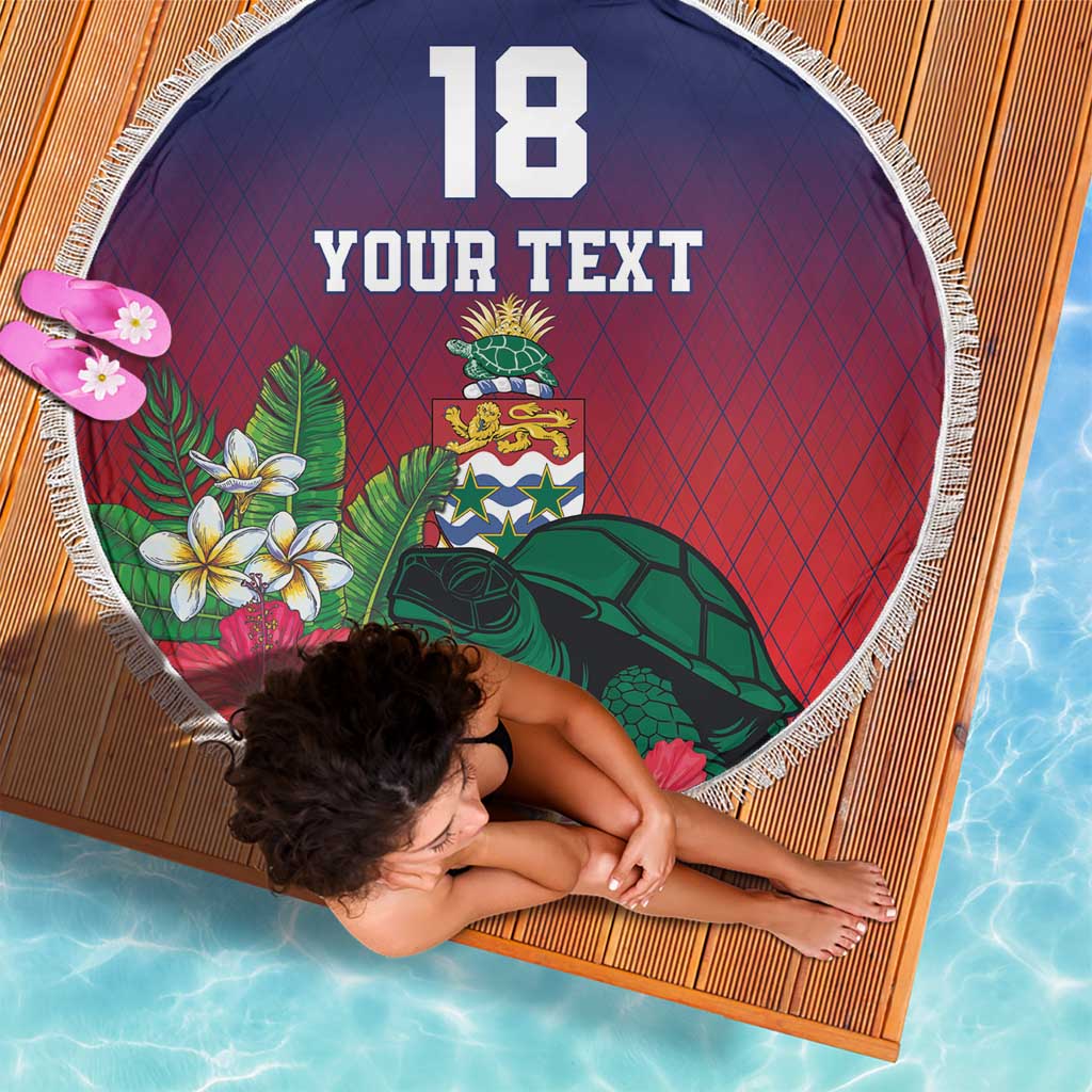 Custom Cayman Islands Beach Blanket Green Turtle Sporty Style - Wonder Print Shop