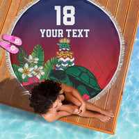 Custom Cayman Islands Beach Blanket Green Turtle Sporty Style - Wonder Print Shop
