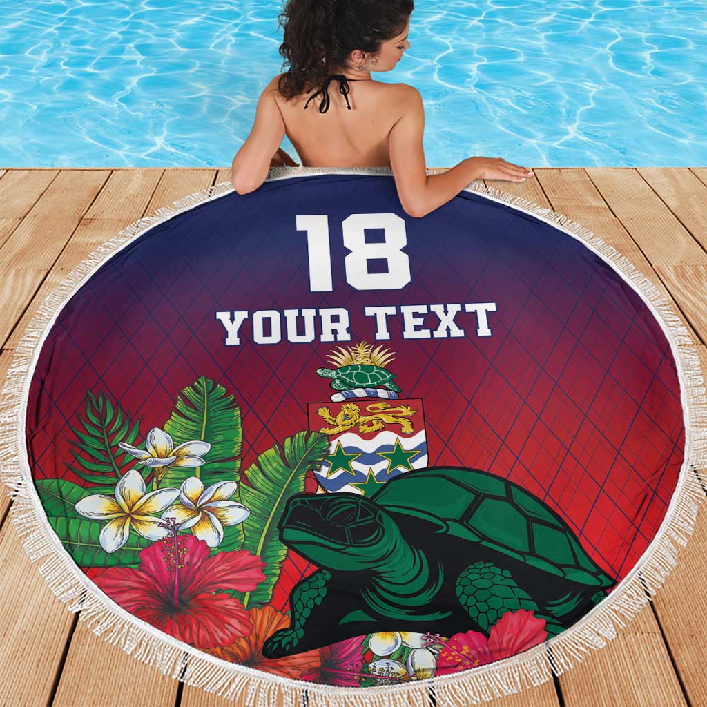 Custom Cayman Islands Beach Blanket Green Turtle Sporty Style - Wonder Print Shop