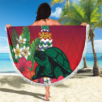 Custom Cayman Islands Beach Blanket Green Turtle Sporty Style - Wonder Print Shop