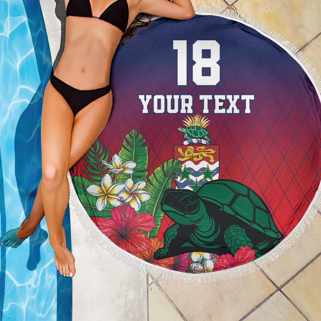Custom Cayman Islands Beach Blanket Green Turtle Sporty Style - Wonder Print Shop