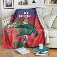 Custom Cayman Islands Blanket Green Turtle Sporty Style - Wonder Print Shop