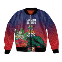 Custom Cayman Islands Bomber Jacket Green Turtle Sporty Style - Wonder Print Shop