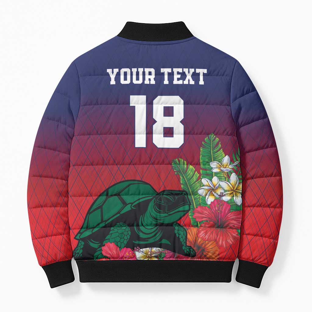 Custom Cayman Islands Bomber Puffer Jacket Green Turtle Sporty Style - Wonder Print Shop