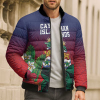 Custom Cayman Islands Bomber Puffer Jacket Green Turtle Sporty Style - Wonder Print Shop