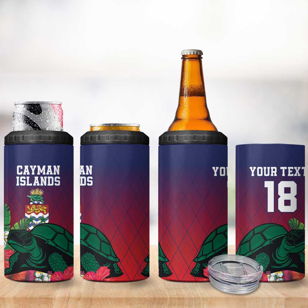 Custom Cayman Islands 4 in 1 Can Cooler Tumbler Green Turtle Sporty Style - Wonder Print Shop