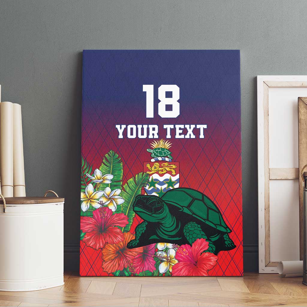 Custom Cayman Islands Canvas Wall Art Green Turtle Sporty Style - Wonder Print Shop