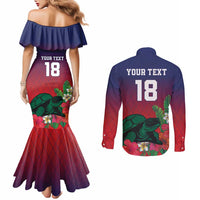 Custom Cayman Islands Couples Matching Mermaid Dress and Long Sleeve Button Shirt Green Turtle Sporty Style - Wonder Print Shop