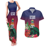 Custom Cayman Islands Couples Matching Tank Maxi Dress and Hawaiian Shirt Green Turtle Sporty Style - Wonder Print Shop