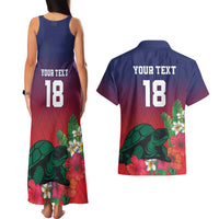 Custom Cayman Islands Couples Matching Tank Maxi Dress and Hawaiian Shirt Green Turtle Sporty Style - Wonder Print Shop