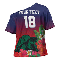 Custom Cayman Islands Cross Shoulder Shirt Green Turtle Sporty Style - Wonder Print Shop