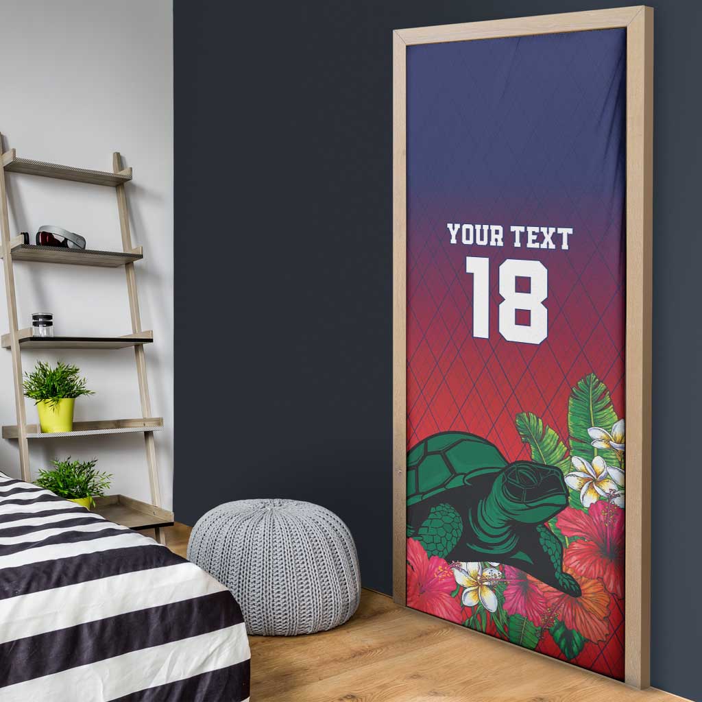 Custom Cayman Islands Door Cover Green Turtle Sporty Style - Wonder Print Shop