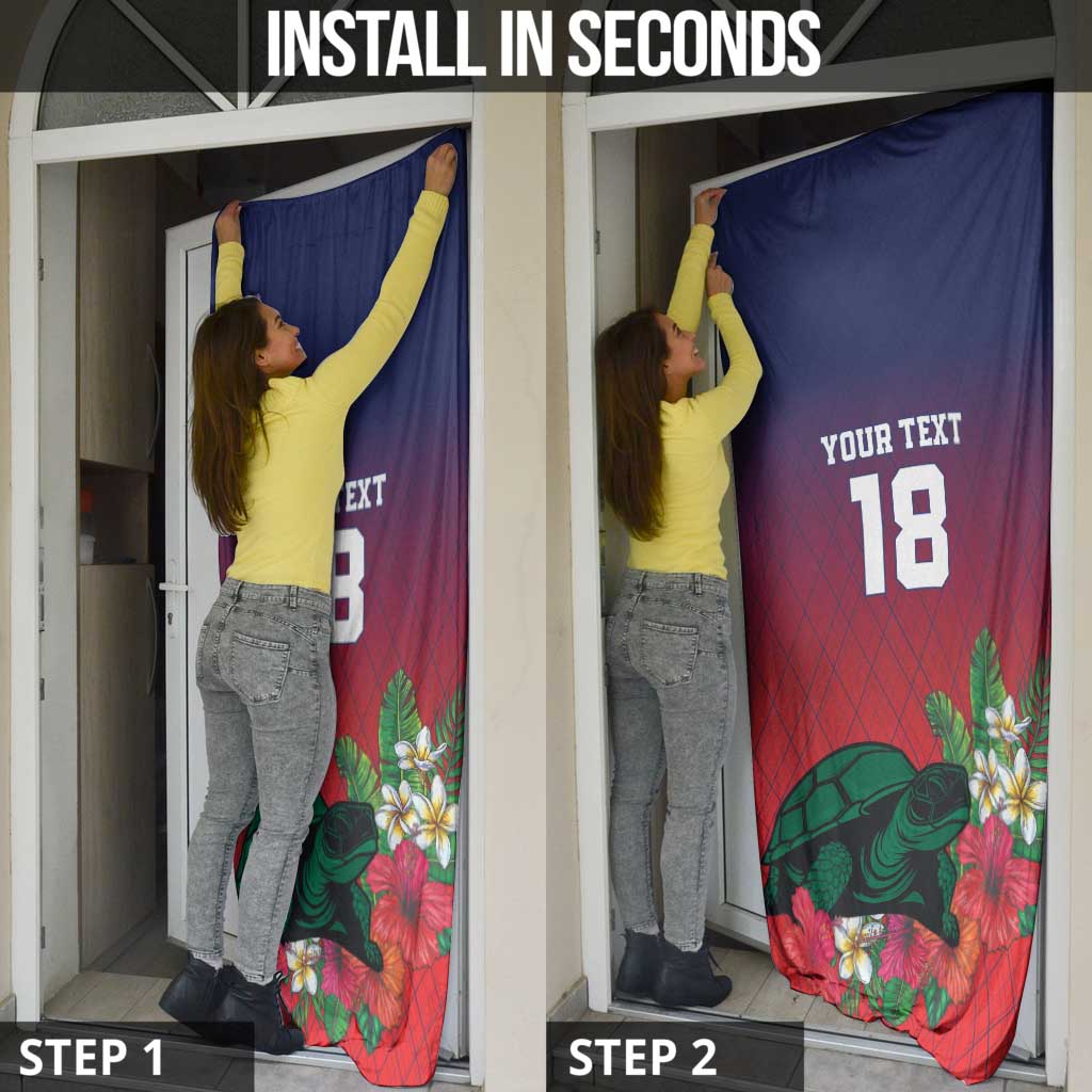 Custom Cayman Islands Door Cover Green Turtle Sporty Style - Wonder Print Shop