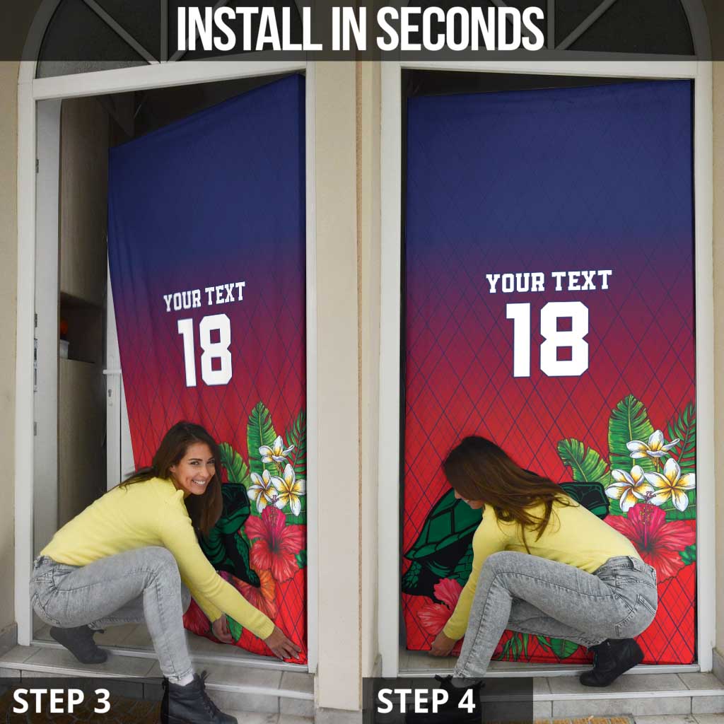 Custom Cayman Islands Door Cover Green Turtle Sporty Style - Wonder Print Shop