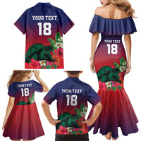Custom Cayman Islands Family Matching Mermaid Dress and Hawaiian Shirt Green Turtle Sporty Style - Wonder Print Shop