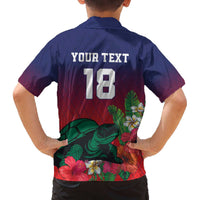 Custom Cayman Islands Family Matching Off The Shoulder Long Sleeve Dress and Hawaiian Shirt Green Turtle Sporty Style - Wonder Print Shop