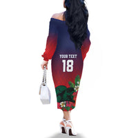 Custom Cayman Islands Family Matching Off The Shoulder Long Sleeve Dress and Hawaiian Shirt Green Turtle Sporty Style - Wonder Print Shop