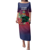 Custom Cayman Islands Family Matching Puletasi and Hawaiian Shirt Green Turtle Sporty Style - Wonder Print Shop