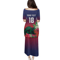 Custom Cayman Islands Family Matching Puletasi and Hawaiian Shirt Green Turtle Sporty Style - Wonder Print Shop