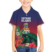 Custom Cayman Islands Family Matching Tank Maxi Dress and Hawaiian Shirt Green Turtle Sporty Style - Wonder Print Shop