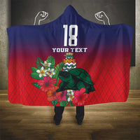 Custom Cayman Islands Hooded Blanket Green Turtle Sporty Style - Wonder Print Shop