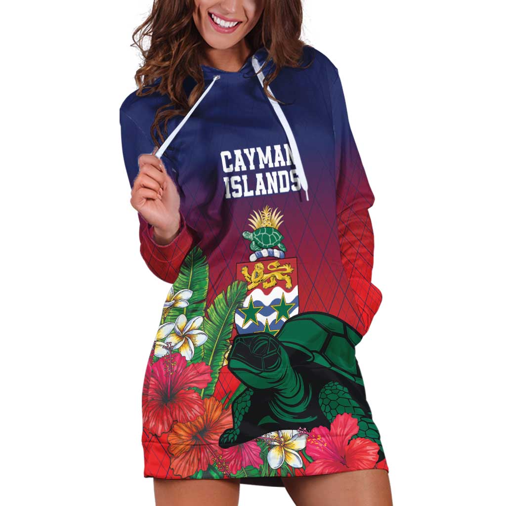 Custom Cayman Islands Hoodie Dress Green Turtle Sporty Style - Wonder Print Shop