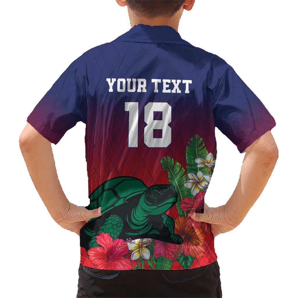 Custom Cayman Islands Kid Hawaiian Shirt Green Turtle Sporty Style - Wonder Print Shop