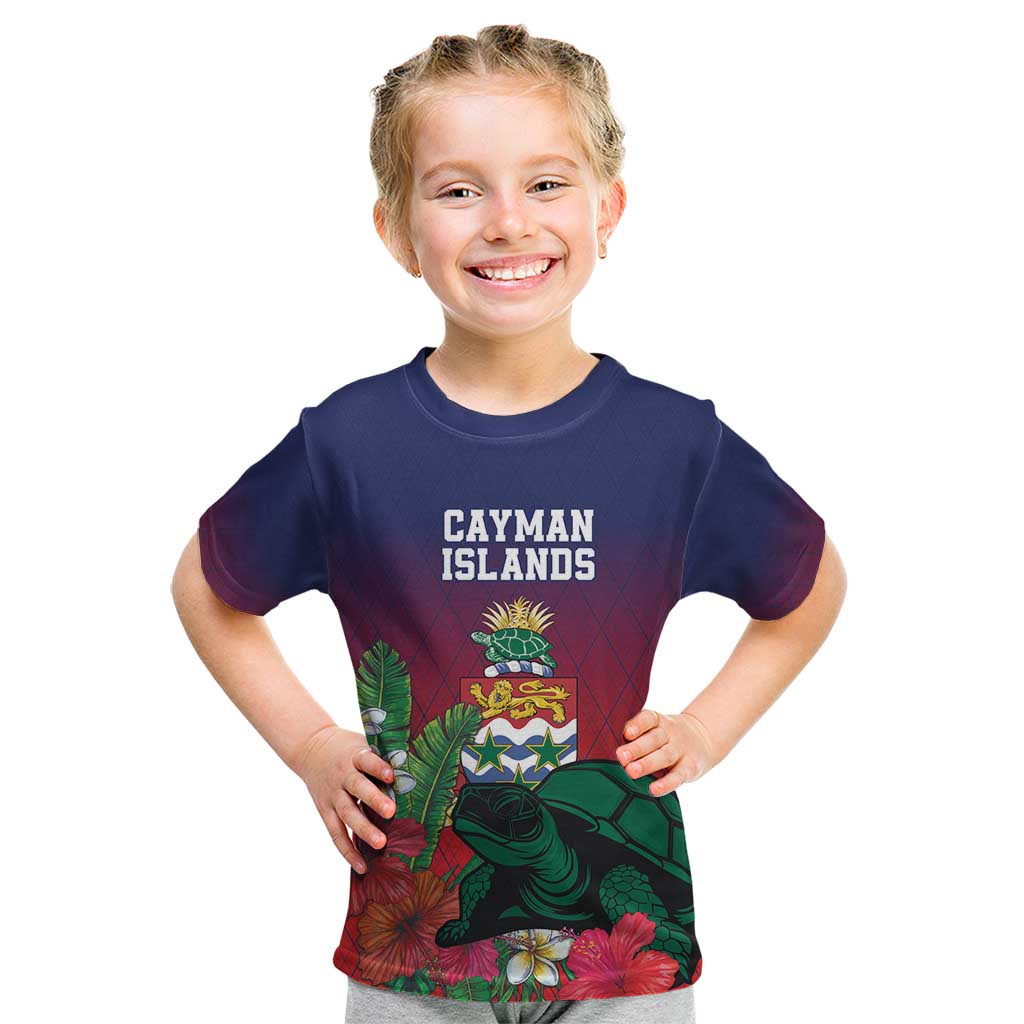 Custom Cayman Islands Kid T Shirt Green Turtle Sporty Style - Wonder Print Shop