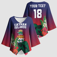 Custom Cayman Islands Kimono Sleeve Blouse Green Turtle Sporty Style - Wonder Print Shop