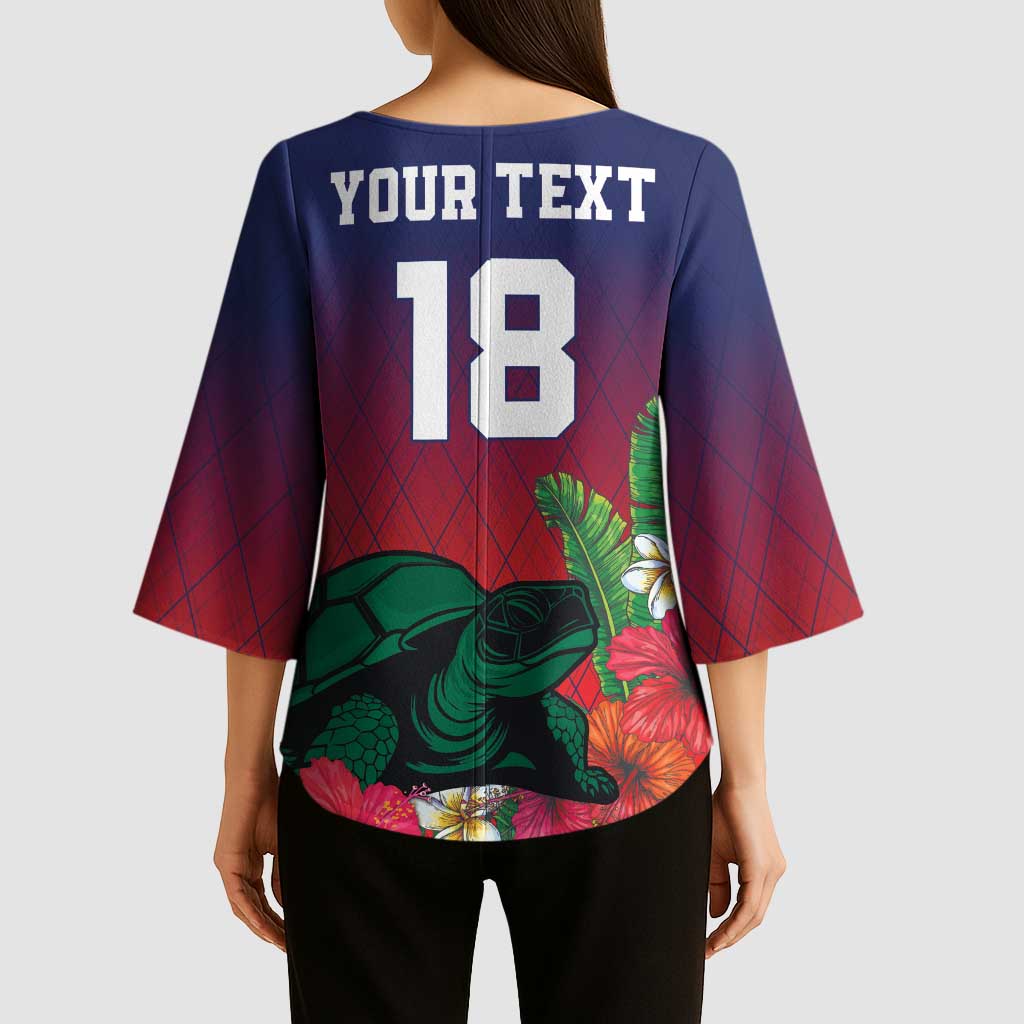 Custom Cayman Islands Kimono Sleeve Blouse Green Turtle Sporty Style - Wonder Print Shop