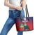 Custom Cayman Islands Leather Tote Bag Green Turtle Sporty Style - Wonder Print Shop