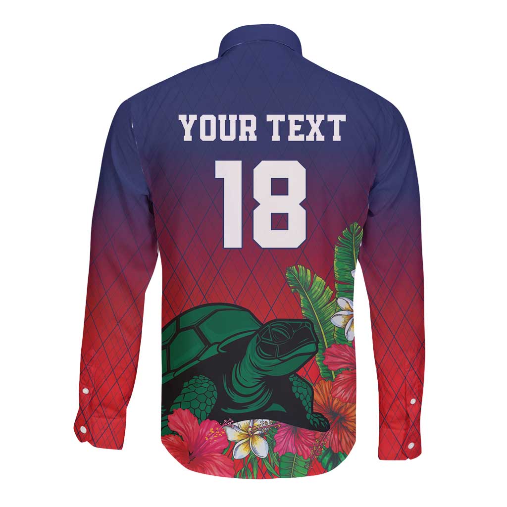 Custom Cayman Islands Long Sleeve Button Shirt Green Turtle Sporty Style - Wonder Print Shop