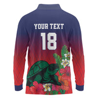 Custom Cayman Islands Long Sleeve Polo Shirt Green Turtle Sporty Style - Wonder Print Shop