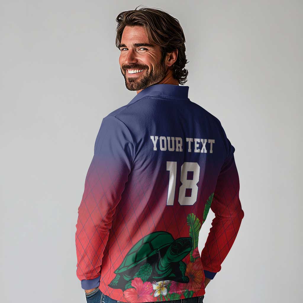 Custom Cayman Islands Long Sleeve Polo Shirt Green Turtle Sporty Style - Wonder Print Shop