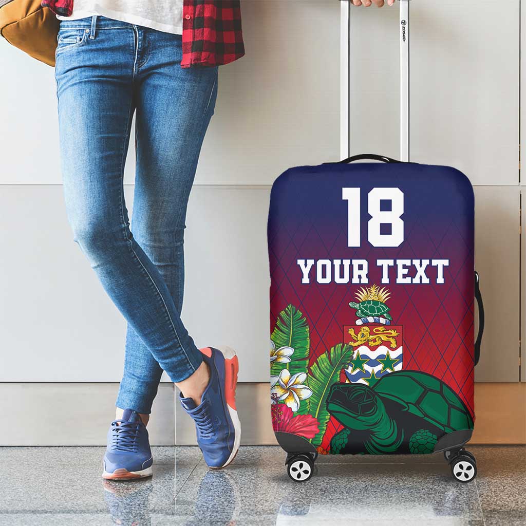 Custom Cayman Islands Luggage Cover Green Turtle Sporty Style - Wonder Print Shop