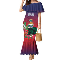 Custom Cayman Islands Mermaid Dress Green Turtle Sporty Style - Wonder Print Shop