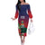 Custom Cayman Islands Off The Shoulder Long Sleeve Dress Green Turtle Sporty Style - Wonder Print Shop