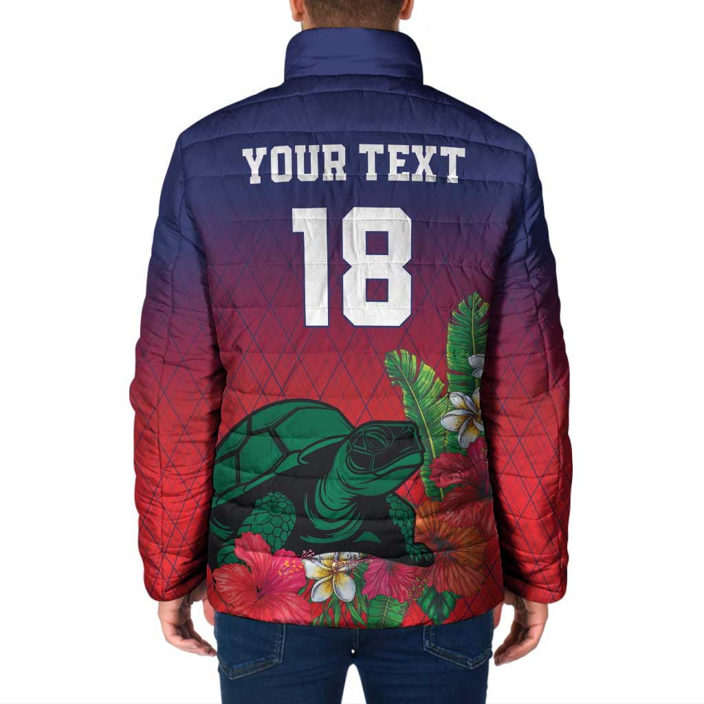 Custom Cayman Islands Padded Jacket Green Turtle Sporty Style - Wonder Print Shop