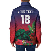 Custom Cayman Islands Padded Jacket Green Turtle Sporty Style - Wonder Print Shop