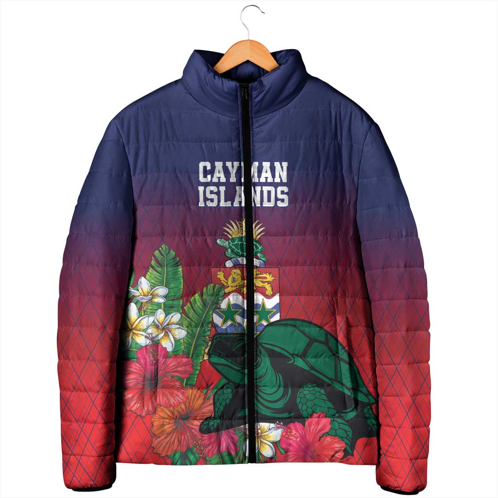Custom Cayman Islands Padded Jacket Green Turtle Sporty Style - Wonder Print Shop