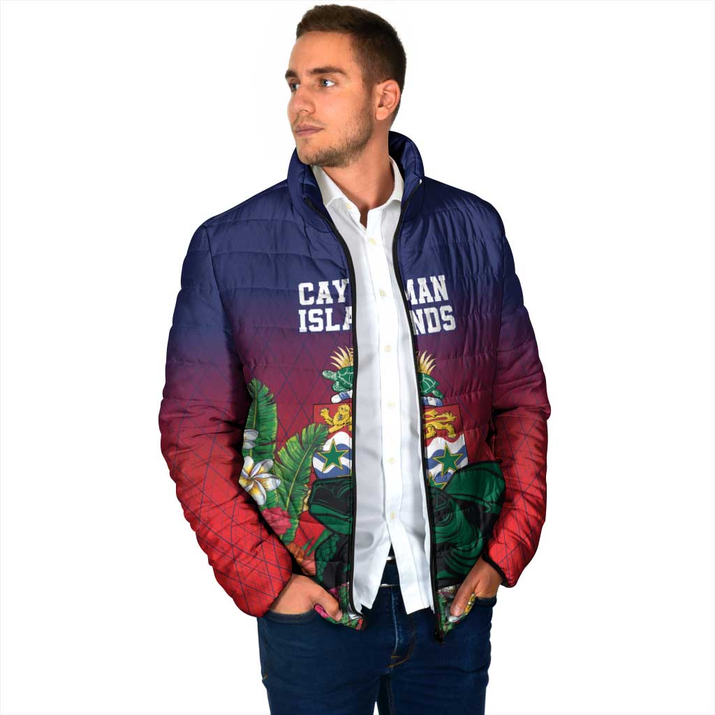 Custom Cayman Islands Padded Jacket Green Turtle Sporty Style - Wonder Print Shop
