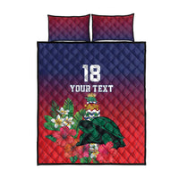 Custom Cayman Islands Quilt Bed Set Green Turtle Sporty Style - Wonder Print Shop