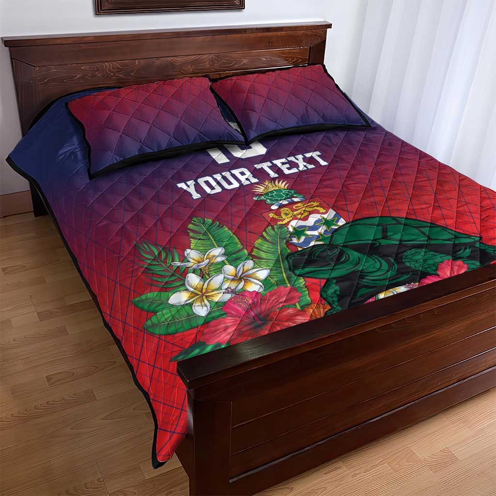 Custom Cayman Islands Quilt Bed Set Green Turtle Sporty Style - Wonder Print Shop